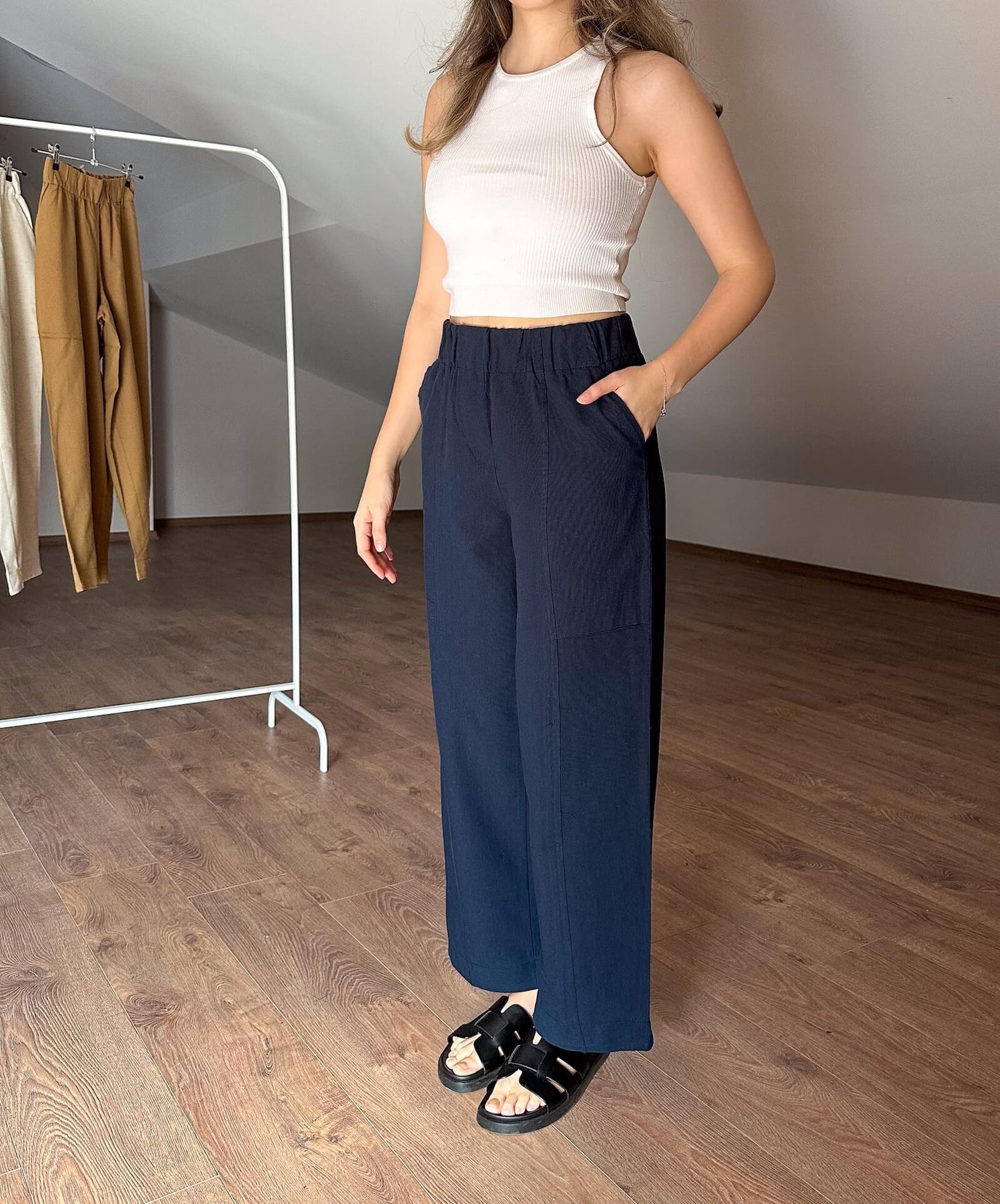 Summer Keten Pant  Lacivert