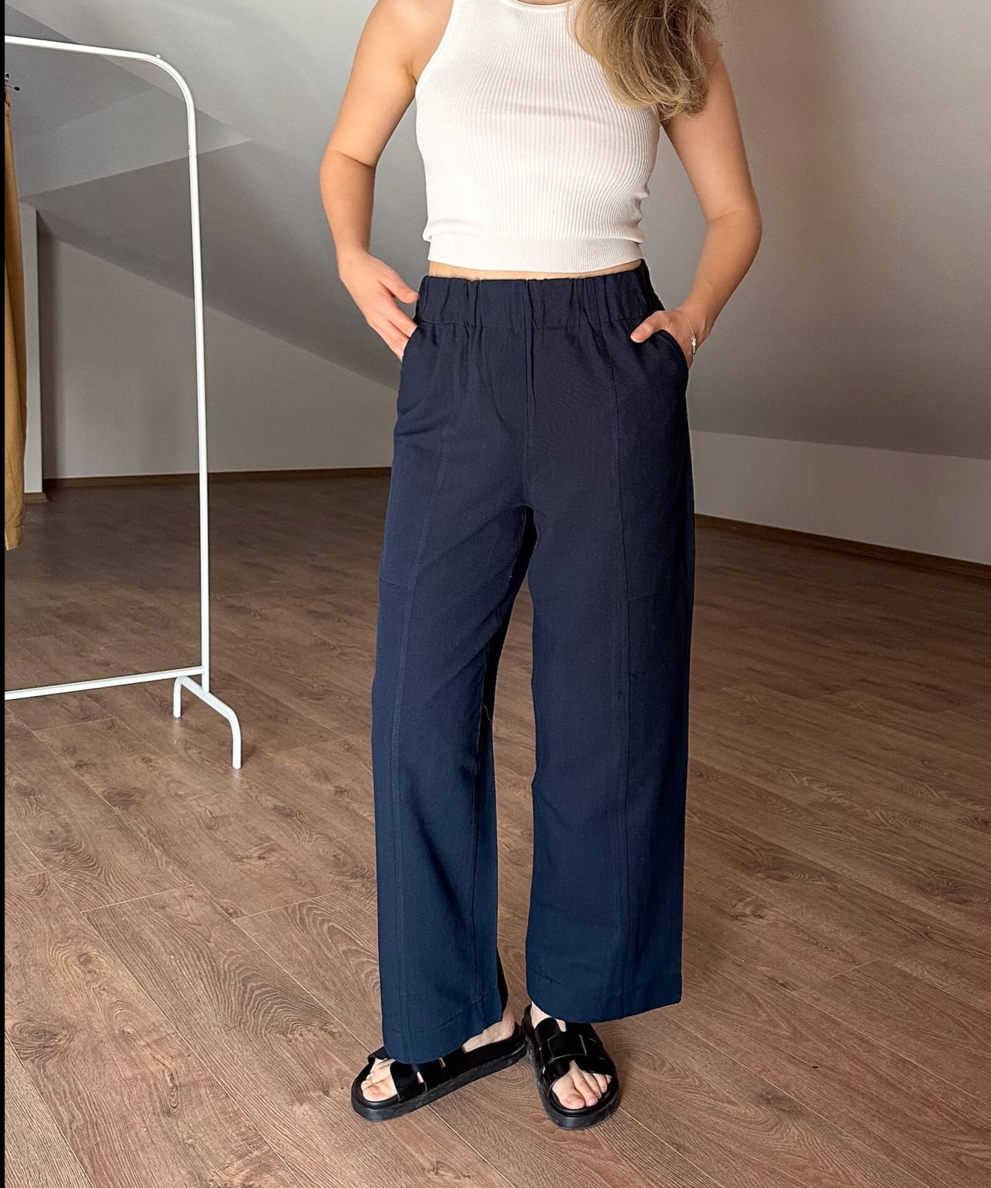 Summer Keten Pant  Lacivert