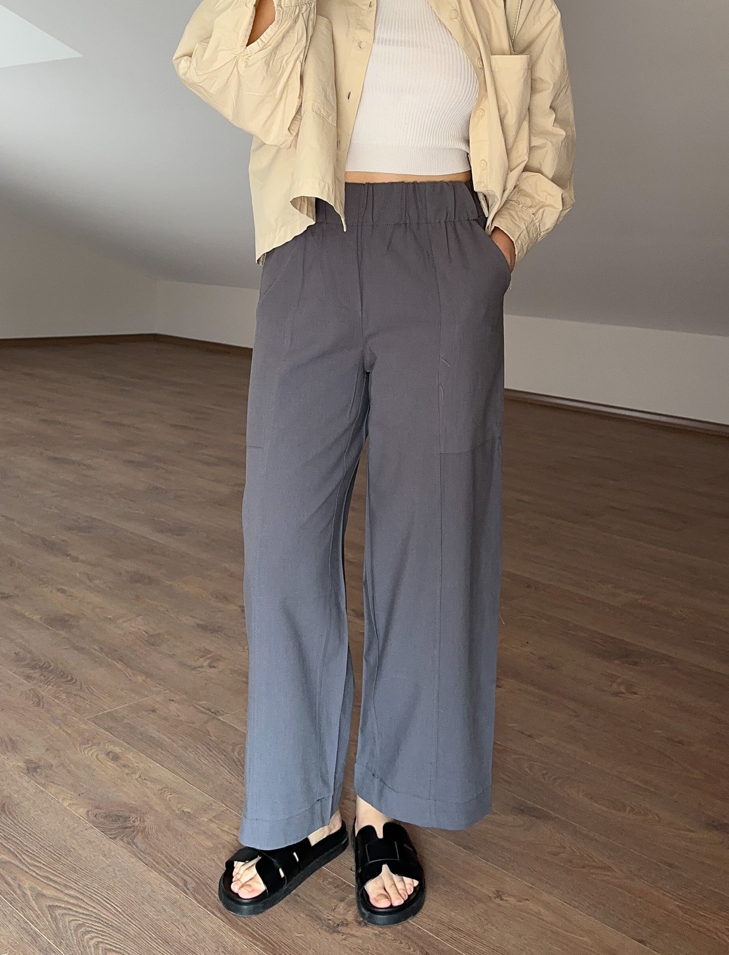 Summer Keten Pant Antrasit