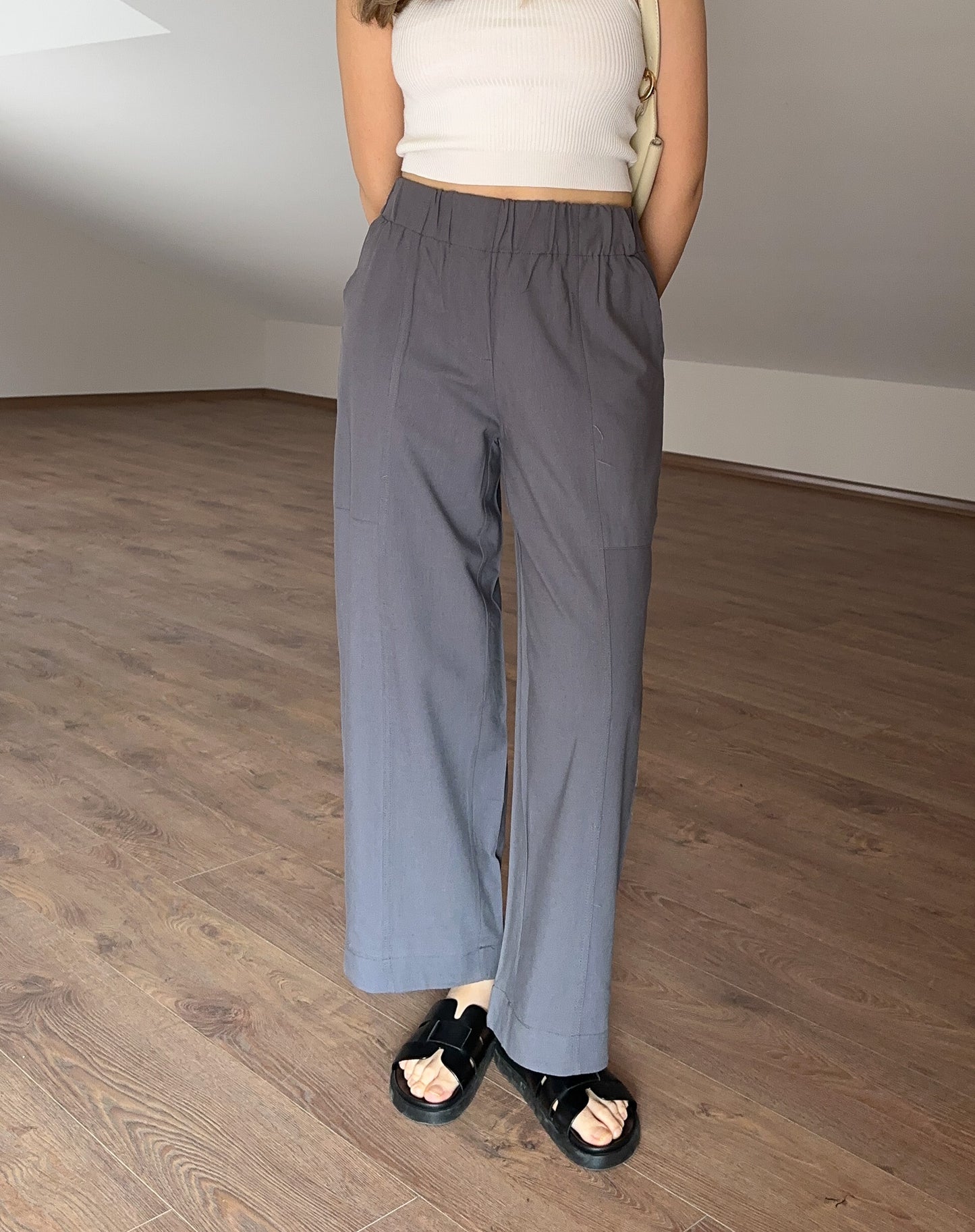 Summer Keten Pant Antrasit